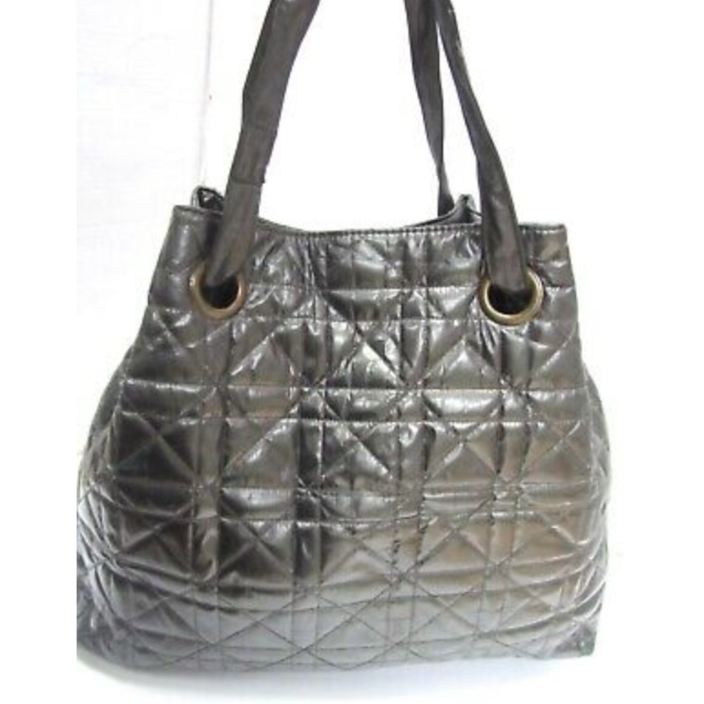 Big Buddha LG Quilted Patent Tote Shopper Bag